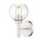 Z-Lite Sutton Wall Sconce, 1-Light, 6 In.W x 7 In.L x 10.25 In.H, Brushed Nickel/Clear 7502-1S-BN - alternate 1
